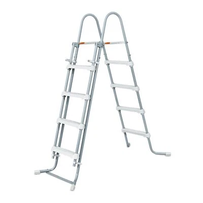 POLYGROUP Pool Leiter 4-Stufig Sicherheitsleiter bis 132 cm Höhe