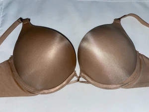 VICTORIA SECRET BRA 34B Sexy ADD 2 CUP BOMBSHELL Nude Beige Plunge push up women - Picture 1 of 8