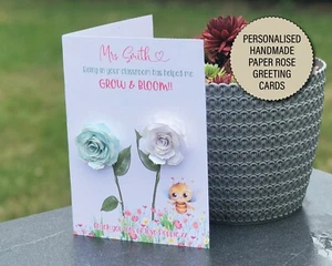 Personalisierte Lehrer Grußkarte Geschenk echte Qualität Büttenpapier Blume 259 - Bild 1 von 9