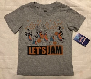 T-Shirt Mädchen Größe 4/5 Space Jam "Let's Jam" grau Neu mit Etikett Kurzarm GC44 - Bild 1 von 8