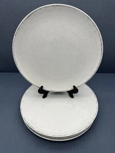 Urban Loft LIAM Speckled White 10 1/2" DINNER PLATES Coupe Design SET OF 4 - Picture 1 of 14