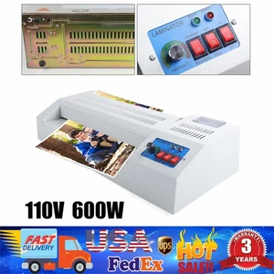 Máquina laminadora térmica 13" A3 A4 4 rodillos película fría caliente - Imagen 1 de 16