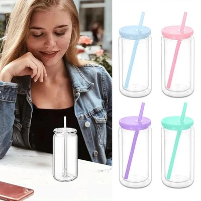 Break-Resistant Mason Jar Cups 16oz Capacity Snow Globe Tumbler  Holiday Gifts - Image 1 of 4