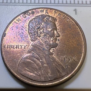 1996 D Close Am,off Center Strike, Missing STATES OF Error Coin - Picture 1 of 7