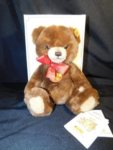 Oso de peluche Steiff Petsy marrón 012556 1991 - 2002 28 cm etiquetas originales y caja  - Imagen 1 de 8