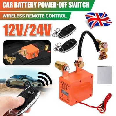Wireless Remote Relay Master Kill Cut-off Switch Isolator Car Battery Disconnect - Image 1 of 4