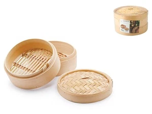 Pengo Bamboo Steamer 3 Pieces Diameter 25 Cm Single Basket For Cooking - Picture 1 of 3