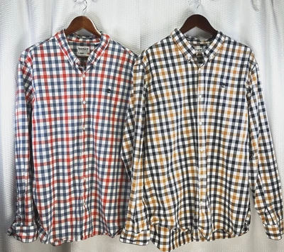 Pair Timberland Plaid LS Blue Red Gray Yellow Reg Fit Button Shirts Men’s  XXL - Image 1 of 4