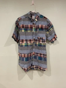 Camisa de ajuste slim Brooks Brothers con botones multicolor manga corta para hombre talla grande - Imagen 1 de 7