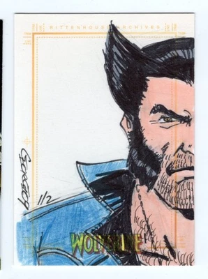 2008 Rittenhouse Archives Marvel Sketch Card Wolverine SketchaFEX - Signed - Image 1 of 2