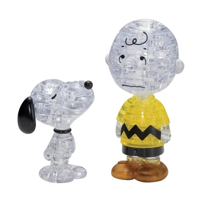 New - BePuzzled 3D Crystal Puzzle - Peanuts Snoopy & Charlie Brown: 77 Pcs - Image 1 of 4