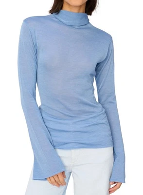 Suéter DL1961 Mujer Embudo Cuello Alto X-Pequeño Polvo Azul - Nuevo con Etiquetas $269 Foto 1 de 4