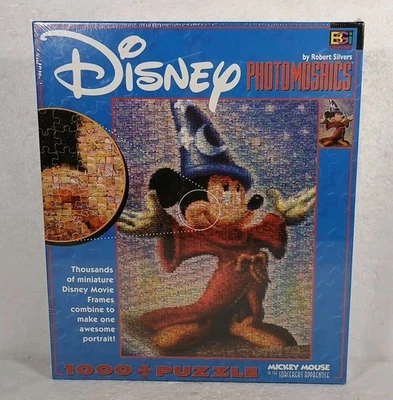 Sealed Disney Photomosaics Mickey Mouse Sorcerer's Apprentice 1000 Pc Puzzle - Image 1 of 4