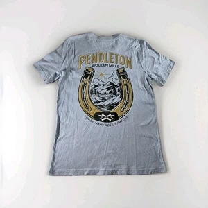 Pendleton Woolen Mills Short Sleeve Crew Neck Graphic Print Gray Tshirt Large  - Picture 1 of 9