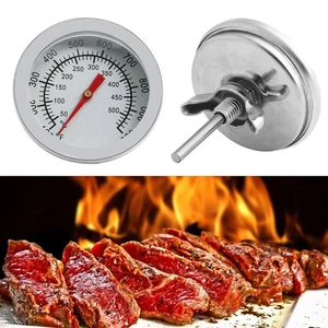 BBQ Smoker Grill Steel Thermometer Temperature Gauge R7P9 K7U0 J0B9 50-400℃ 9CX3 - Picture 1 of 10
