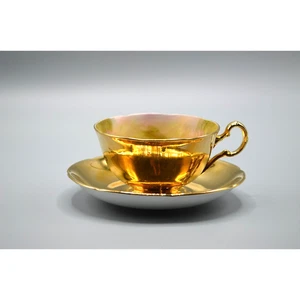 Royal Winton Grimwades Teacup & Saucer Signed Austin Heavy Gold Fruit Bone China - Picture 1 of 14