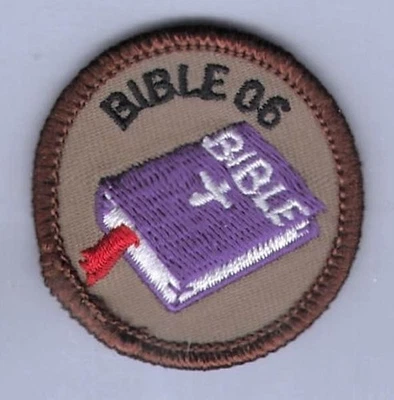 Patch Royal Ranger c1980 Master Christian Bible 06 Club Merit Badge Brown 2" - Image 1 of 3