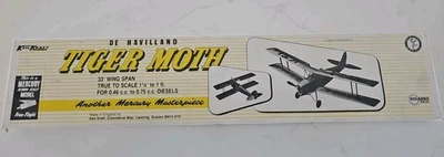Vintage KEILKRAFT Mercury TIGER MOTH 33" wingspan scale balsa model kit, NIB. - Image 1 of 4