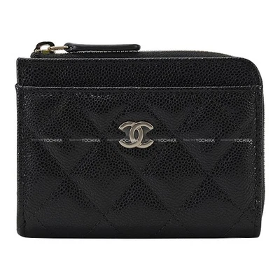Mini Estuche CHANEL Fragmento Matelasse Coco Mark 3 Bolsillos Negro (Negro)/Burdeos... Foto 1 de 4