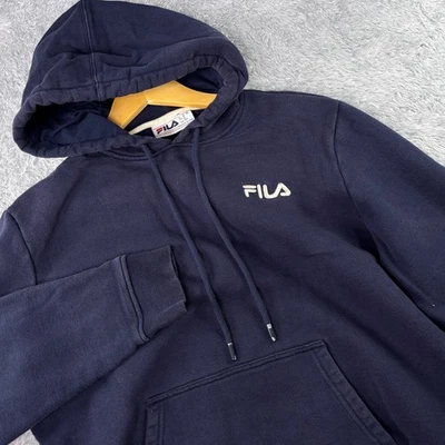 Fila Hoodie Sweatshirt Men's M Medium Navy Blue Embroidered Logo Pullover Unisex - Image 1 of 4