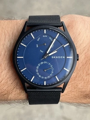 SKAGEN Holst MEN'S WATCH Date Day Blue Dial Black Strap - Read! - Image 1 of 4
