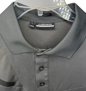 J.Lindeberg Men's Medium Arve Gray Regular Fit Short Sleeve Polo Shirt - Imagen 1 de 7