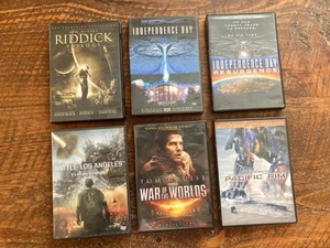Riddick Trilogy Independence Day War Worlds Pacific Rim 5 DVD Alien Lot Bundle - Picture 1 of 5