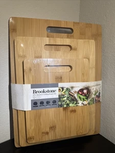 Juego de 3 tablas de cortar de bambú Brookestone nuevo sellado   - Imagen 1 de 4