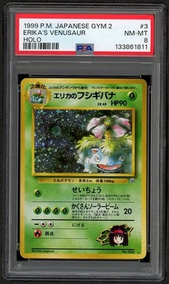 Erika's Venusaur 1999 Gym 2: Challenge Japanese Holo #3 PSA casi nuevo-como nuevo 8 Foto 1 de 2
