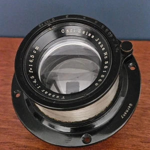 Carl Zeiss Jena Tessar 16.5cm f4.5 barrel lens, w/retaining ring - Picture 1 of 10