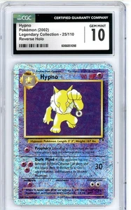 Pokemon Hypno #25 Legendary Collection Reverse CGC 10 Gem Mint - Picture 1 of 2
