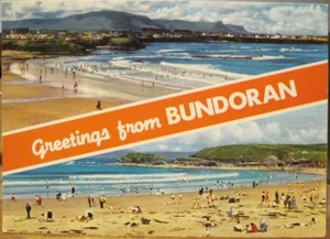 Irish PC GREETINGS FROM BUNDORAN Donegal Sligo Ireland John Hinde 2/624 1988 - Imagen 1 de 2