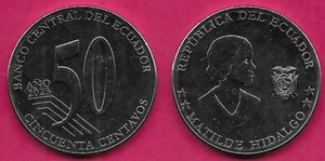 ECUADOR 50 CENTAVOS 2023 UNC 1 JAHR TYP, MATILDE HIDALGO, NAME DES LANDES, nat - Bild 1 von 1