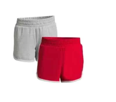 Shorts Jersey Estampa Feminina Wonder Nation Tamanho M (7-8) Vermelho Brilhante/Cinza Calor Novo com etiquetas - Imagem 1 de 3