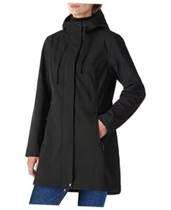  Women's Lightweight Waterproof Fleece Lined Hooded Softshell Rain Large Black - Picture 1 of 7