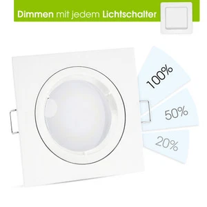 linovum® fourSTEP LED Einbauspot eckig 230V dimmbar ohne Dimmer weiß 4000K 5W - Bild 1 von 11