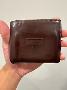 Christian Dior Bi Fold Wallet Men Brown Authentic Vintage - Picture 1 of 5