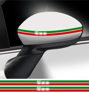 2 BANDES RETROVISEUR POUR FIAT 500  RACING 35cmX1,2cm AUTOCOLLANT STICKER FA121 - Imagen 1 de 1