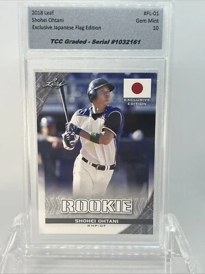 2018 Leaf Shohei Ohtani Japanese Flag Edition Rookie TCC Graded Gem Mint 10 - Image 1 of 3