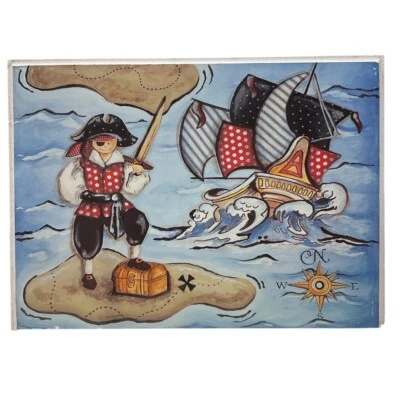 Placa de pared rectangular Lane Dee Signs piratas a bordo de barco 15,25"x11,25" hecha en EE. UU. Foto 1 de 4