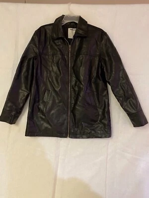 GARAGE Faux Leather Women’s Upper Thigh Length Lined Jacket Black Large  Foto 1 de 4