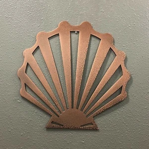 Scallop Shell Metal Wall Art Skilwerx Colors 9 x 9 Ocean Nautical Beach Marine - Picture 1 of 29