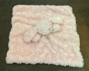 Blankets & Beyond Baby Lovey Pink Plush Bunny Rabbit Minky Swirl Rosettes - Picture 1 of 5