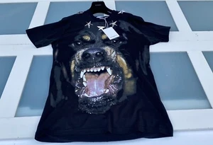 UltraRare & Gorgeous Givenchy Metallic Silver “Stars” Rottweiler Print Tee Shirt - Picture 1 of 19