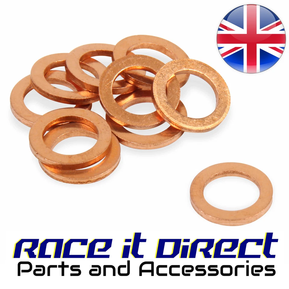15x Motorcycle Bike Car Brake Line Banjo Bolt Copper Crush Washers M10 for Hel - Image 1 of 2