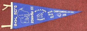 RARE Vintage 1952-53 W.I.A.A Wisconsin Basketball State Champs Pennant - Picture 1 of 2