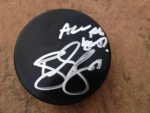 *QUEMADURAS DE BRENT*FIRMADO*AUTOGRAFIADO*HOCKEY*DISCO*SAN JOSE*TIBURONES*SALVAJE*PRUEBA*CERTIFICADO DE AUTENTICIDAD* - Imagen 1 de 4