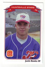 1998 Huntsville Stars Justin Bowles #19 - Minor League Team Issue