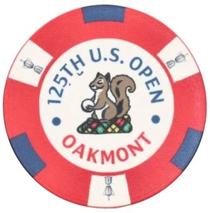2025 US OPEN (Oakmont) - Red - Logo POKER CHIP Ball Marker - Picture 1 of 2