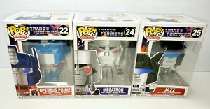 Funko Pop Transformers Optimus Prime#22 Megatron#24 Jazz#25 - Picture 1 of 10